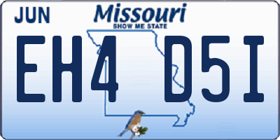 MO license plate EH4D5I