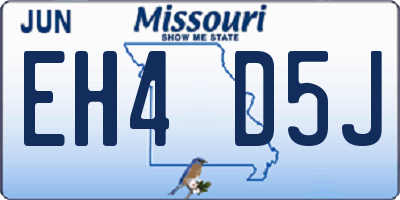 MO license plate EH4D5J