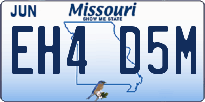 MO license plate EH4D5M