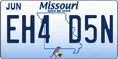 MO license plate EH4D5N