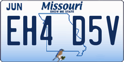 MO license plate EH4D5V