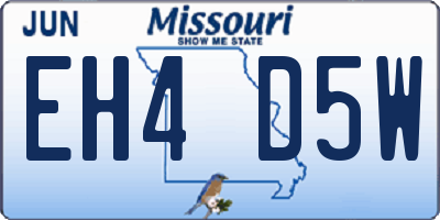 MO license plate EH4D5W