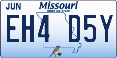 MO license plate EH4D5Y