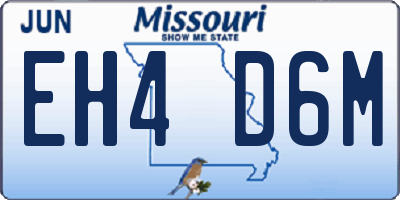 MO license plate EH4D6M