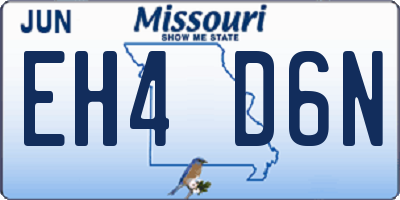 MO license plate EH4D6N