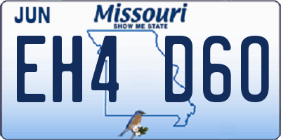 MO license plate EH4D6O