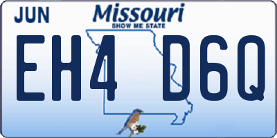 MO license plate EH4D6Q