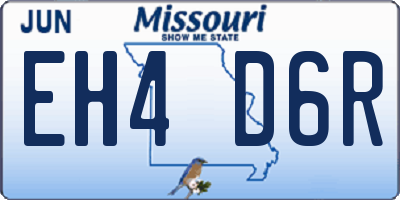 MO license plate EH4D6R