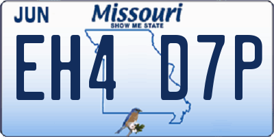 MO license plate EH4D7P
