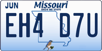 MO license plate EH4D7U