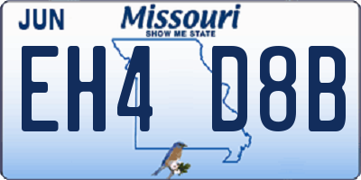 MO license plate EH4D8B