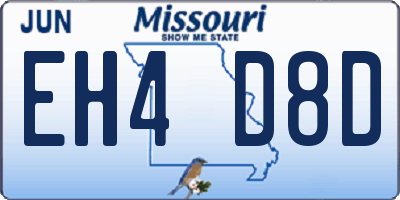 MO license plate EH4D8D