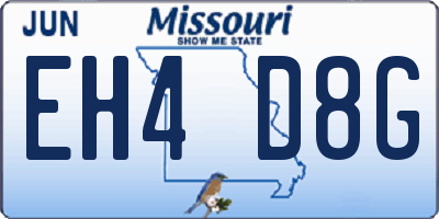 MO license plate EH4D8G