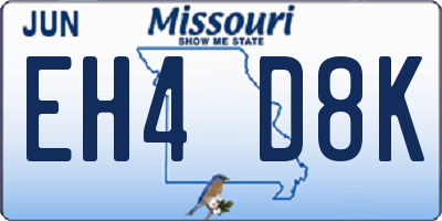 MO license plate EH4D8K