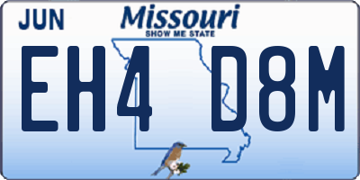 MO license plate EH4D8M
