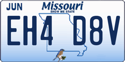 MO license plate EH4D8V