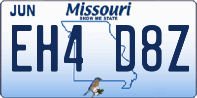MO license plate EH4D8Z
