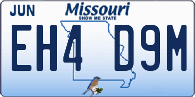 MO license plate EH4D9M