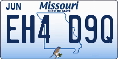 MO license plate EH4D9Q