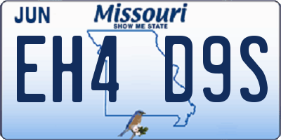 MO license plate EH4D9S