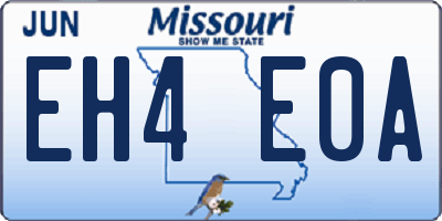 MO license plate EH4E0A