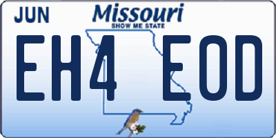 MO license plate EH4E0D
