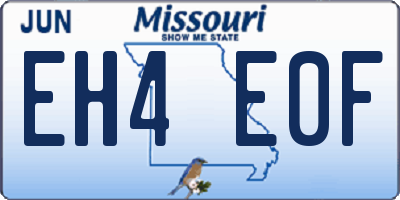 MO license plate EH4E0F