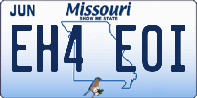 MO license plate EH4E0I
