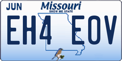 MO license plate EH4E0V