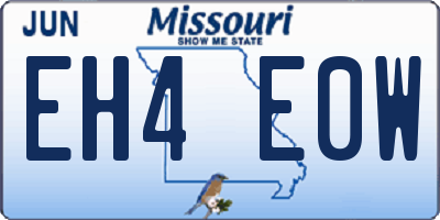 MO license plate EH4E0W