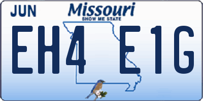 MO license plate EH4E1G