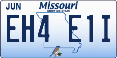 MO license plate EH4E1I