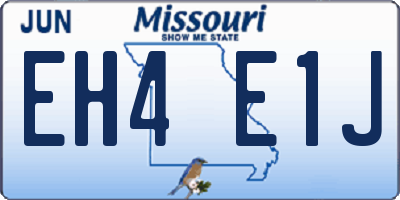 MO license plate EH4E1J