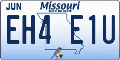 MO license plate EH4E1U