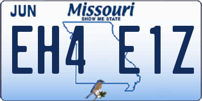 MO license plate EH4E1Z