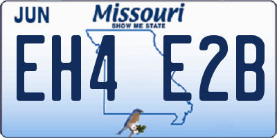 MO license plate EH4E2B