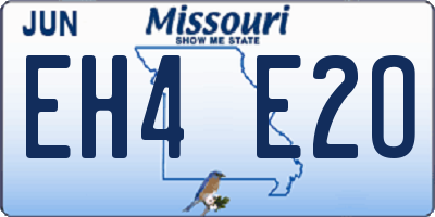 MO license plate EH4E2O