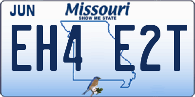 MO license plate EH4E2T