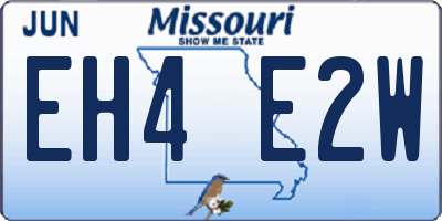 MO license plate EH4E2W