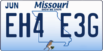 MO license plate EH4E3G