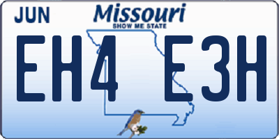 MO license plate EH4E3H