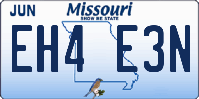 MO license plate EH4E3N