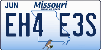 MO license plate EH4E3S
