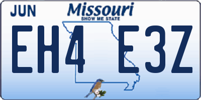 MO license plate EH4E3Z