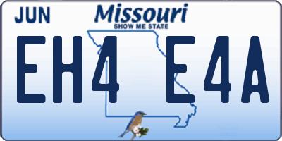 MO license plate EH4E4A