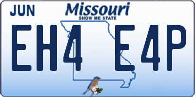 MO license plate EH4E4P