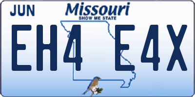 MO license plate EH4E4X