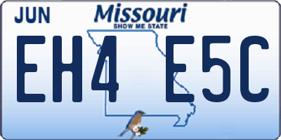 MO license plate EH4E5C