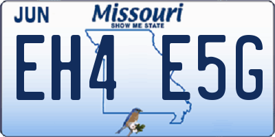 MO license plate EH4E5G