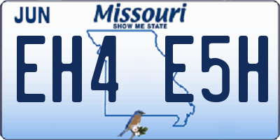 MO license plate EH4E5H